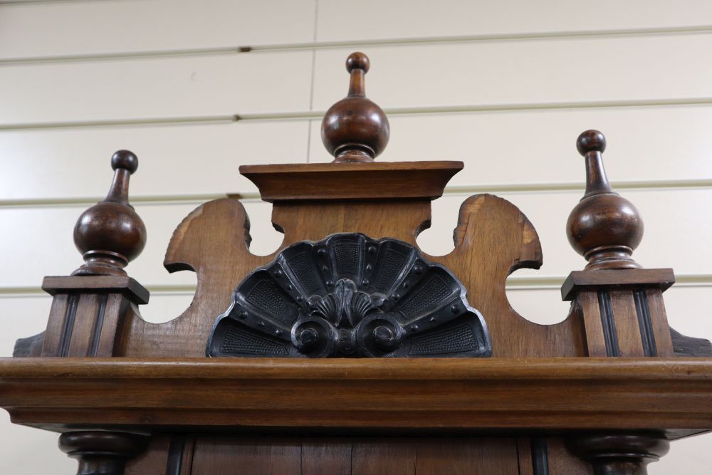 A Vienna-style regulator wall clock, height 128cm